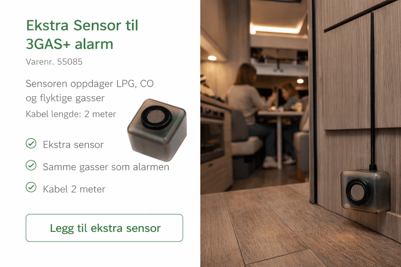 Ekstra sensor til 3GAS+ gassalarm  2 m kabel | Bobil & campingvogn