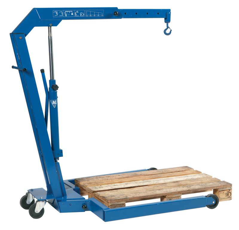 Verkstedkran 1100kg foldbar med parallelle ben til paller