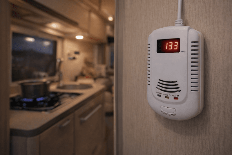 Gassalarm for bobil og campingvogn  LPG og naturgass | LED display  ( lev 15.april)