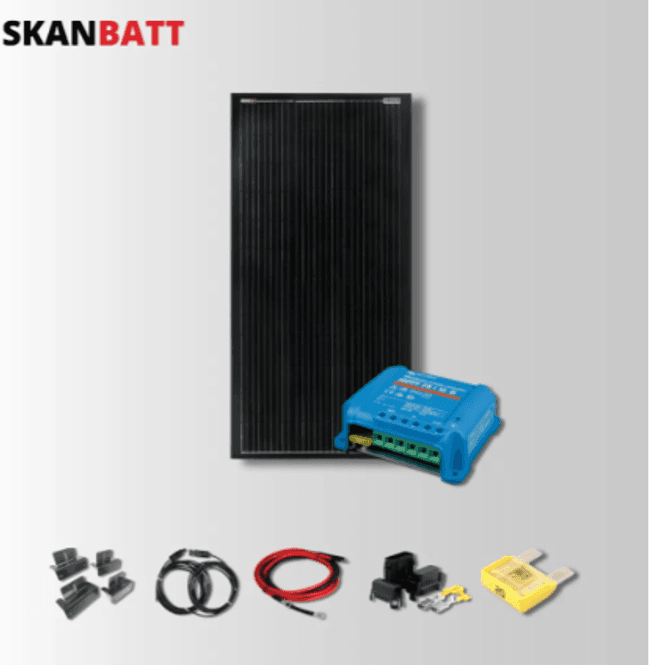Hovedbilde SKANBATT Solcellepakke - 12V / 110W Rammepanel / ...