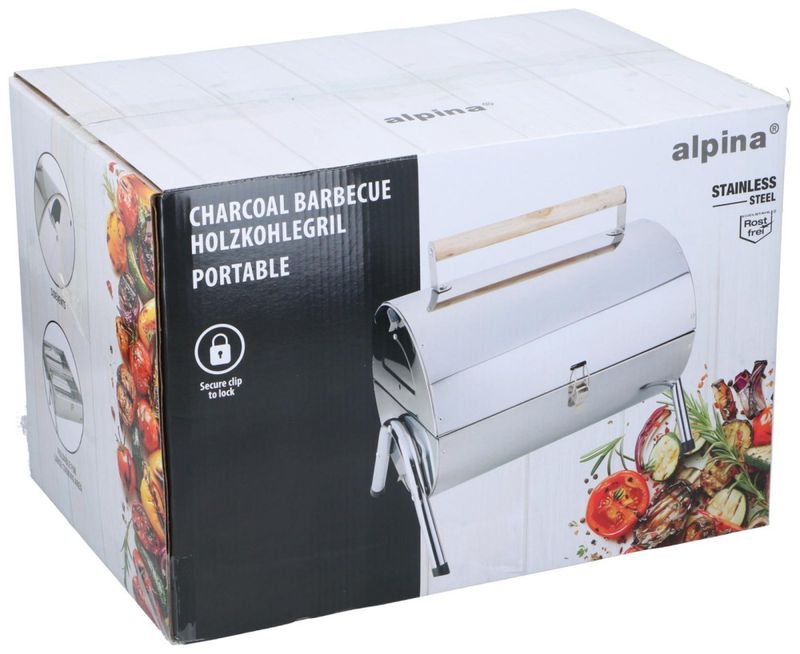 ALPINA Bærbar Kullgrill 42x29,5x37cm