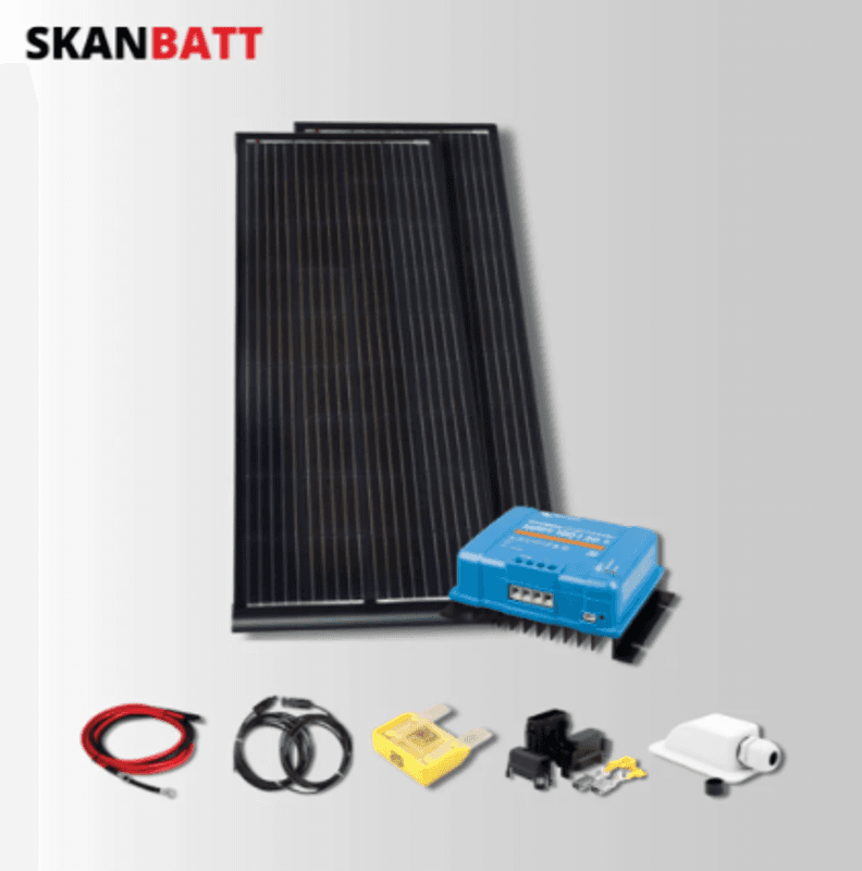 SKANBATT Solcellepakke - 400w (2x200W) Rammepanel (Aero) - Victron MPPT 30A
