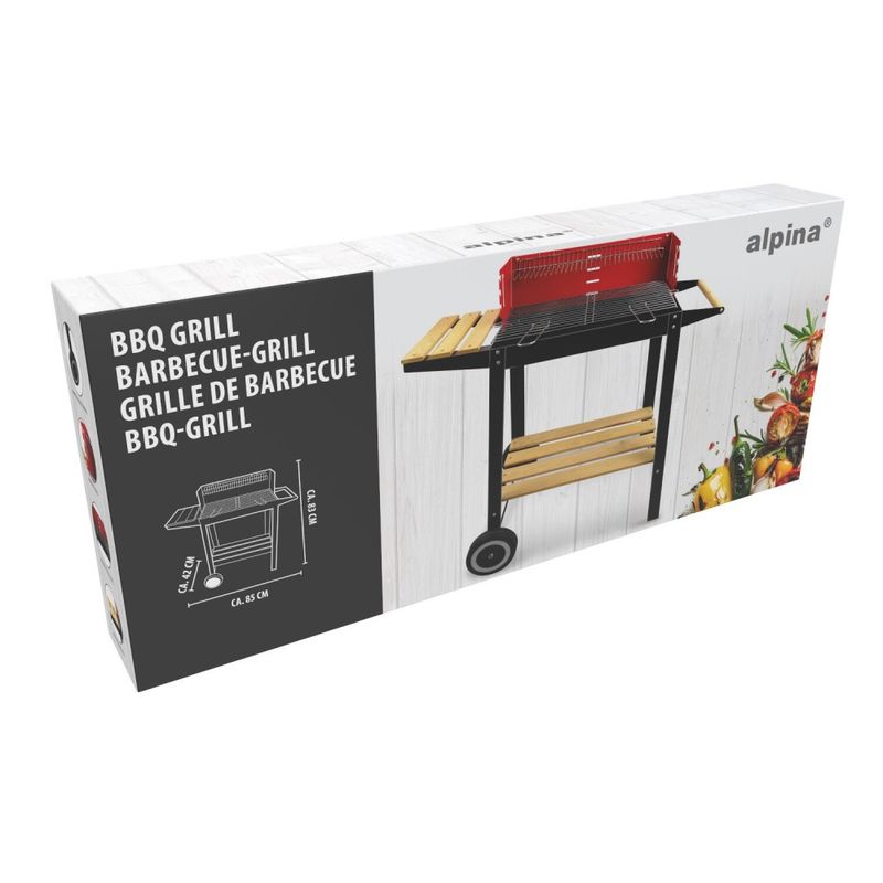 Alpina Kullgrill med hylle  83x28x83cm